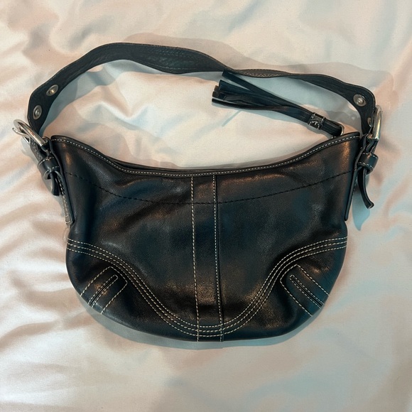 Y2K vintage Coach Black Leather Hobo Bag - Picture 1 of 4